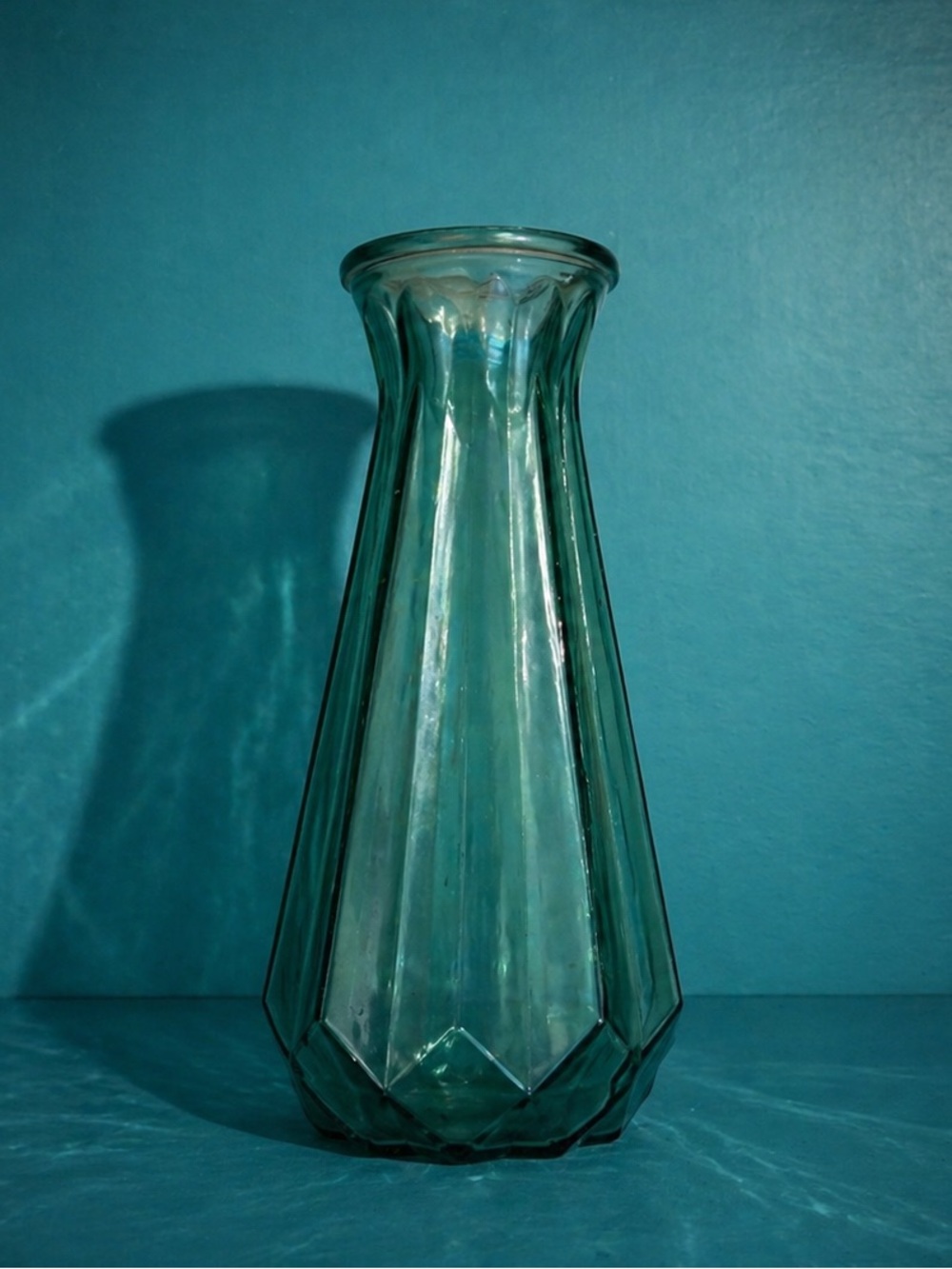 Turquoise Glass Accent Vase - Unbranded